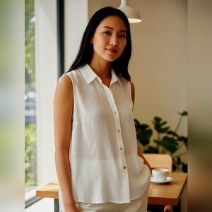 H&M Classic White Button-Up Blouse